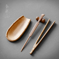 Retro Bamboo Tea Spoon Tea Clamp Kung Fu Tea Ceremony Accessories Three or Four Piece Set Tea Ze Tea Ceremony Accessories