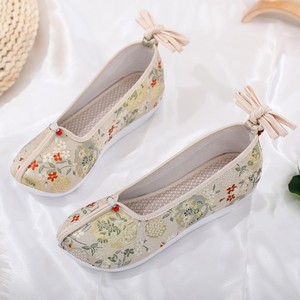 Fairy Chinese folk dance hanfu shoesancient costume increased within thick high-heeled platform hanfu embroidered shoes children