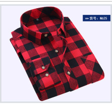 新款男士衬衫长袖格子时尚休闲衬衫韩版修身秋季磨毛百搭格子衬衣