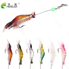 HENG JIA/Hengjia Plastic Simulation Soft Shrimp Luya Fishing Bait Foreign Trade Luminous Soft Shrimp Grass Shrimp Luya Soft Bait
