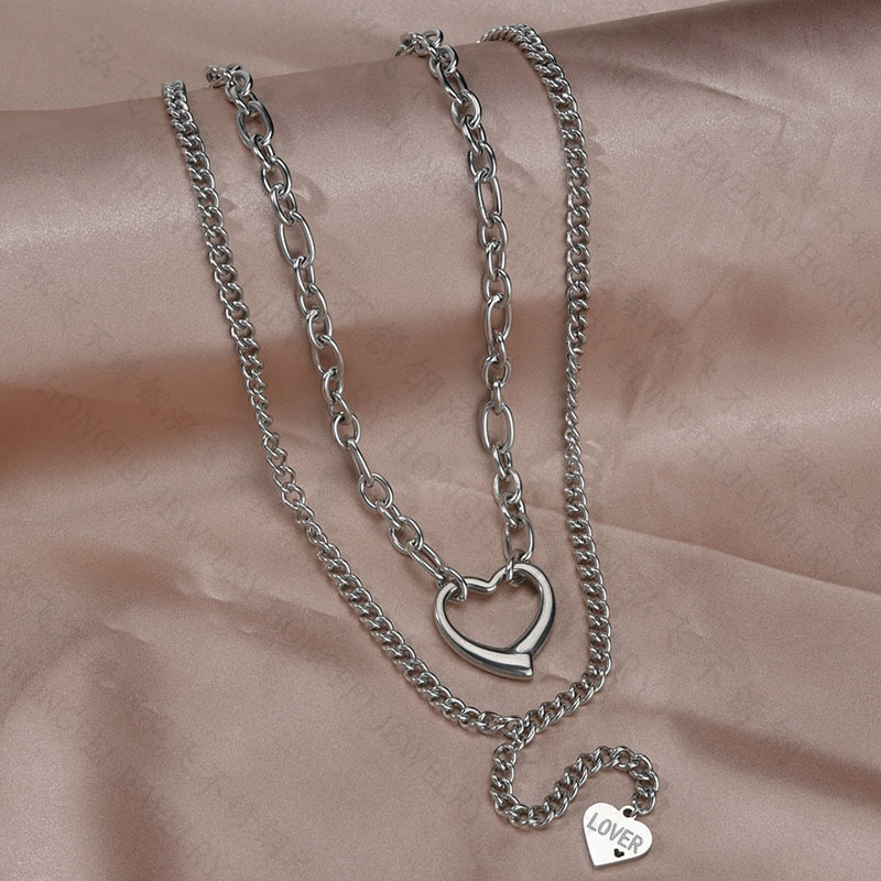 Korean New Style Hot Sale Titanium Steel Corrosion Letter Love-shaped Hip Hop Pendant One Drop display picture 7