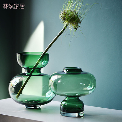 源頭貨源色透明玻璃花瓶現代簡約擺件花器樣板間輕奢插花花瓶花器
