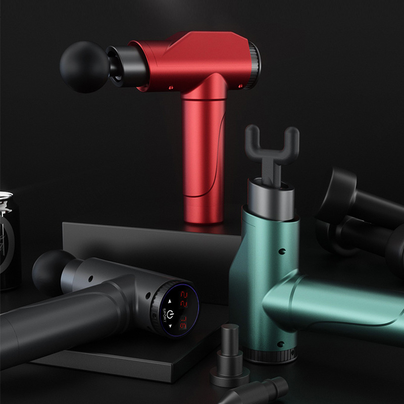 筋膜枪电动肌肉放松器健身冲击枪充电震动触屏按摩枪定制跨境厂家