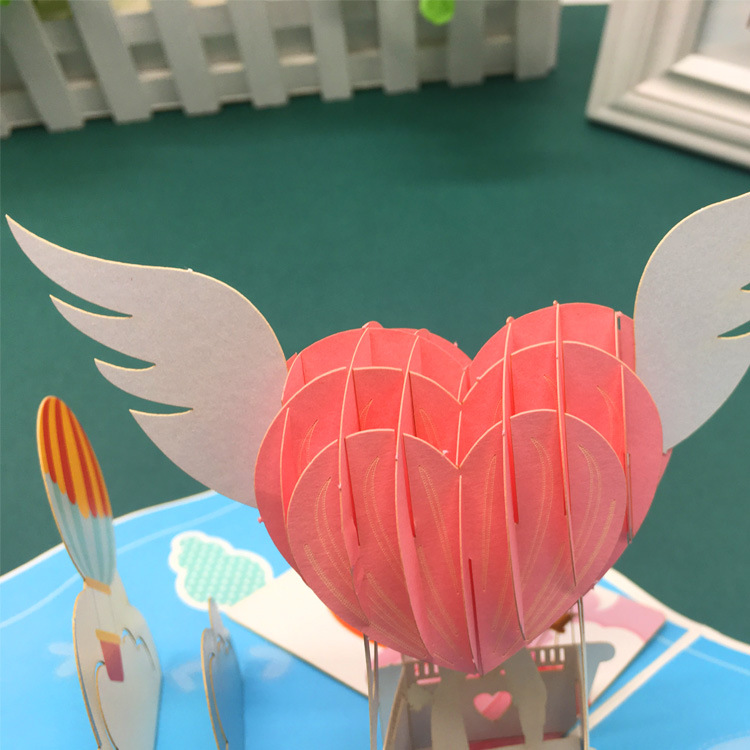 Valentine's Day Hot Air Balloon Paper Date Card display picture 2