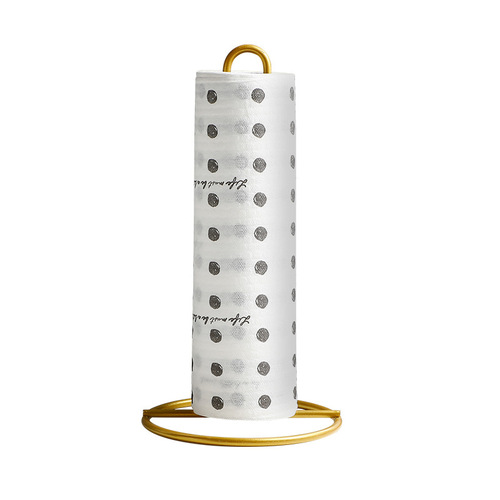Paper towel holder Nordic gold storage rack wrought iron dining table kitchen plastic wrap storage roll paper holder desktop oil-absorbing paper holder