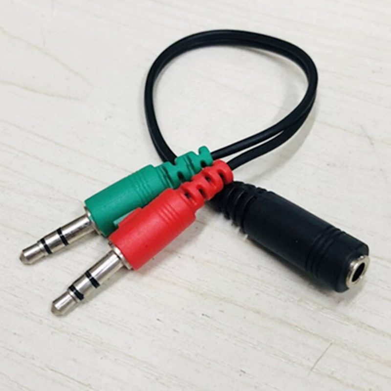 Laptop, mobile phone, adapter cable, microphone, 3.5mm, 2 in 1