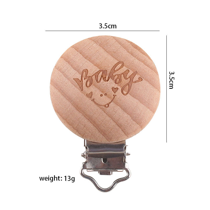 Bebé suministros chupete clip dibujos animados animal registro chupete clip calmante haya seguridad protección de madera clip