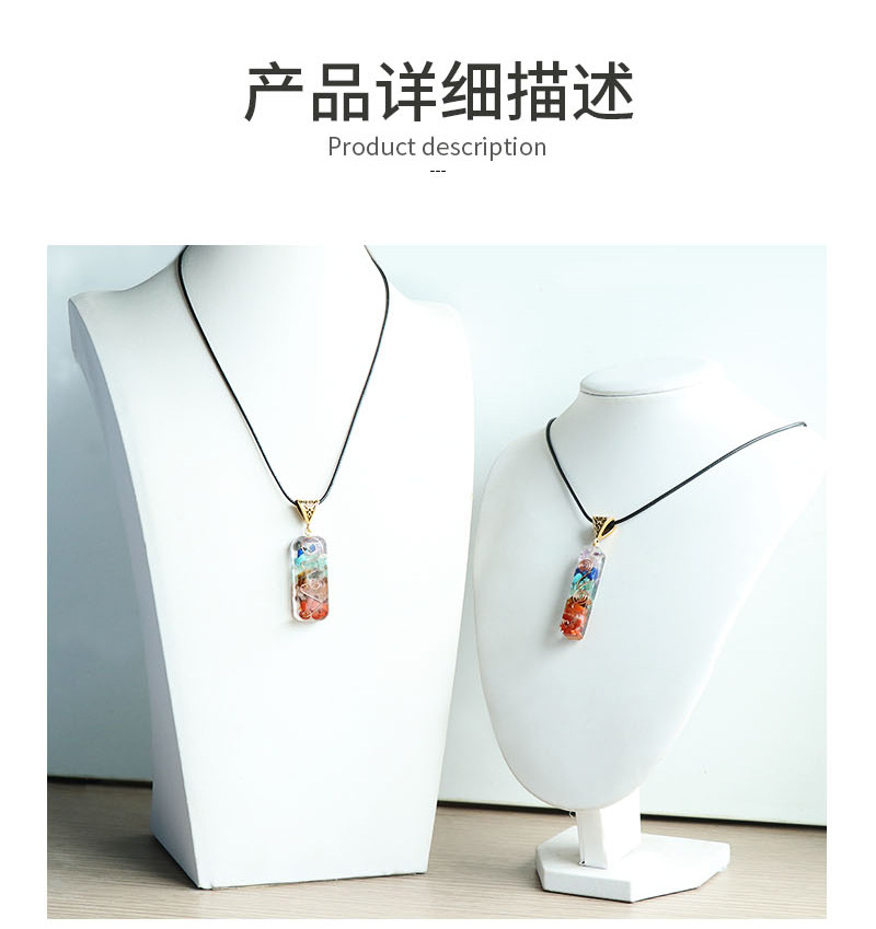 Orgonite chakela necklace crystal semi-precious stone gravel meditation seven chakra pendant