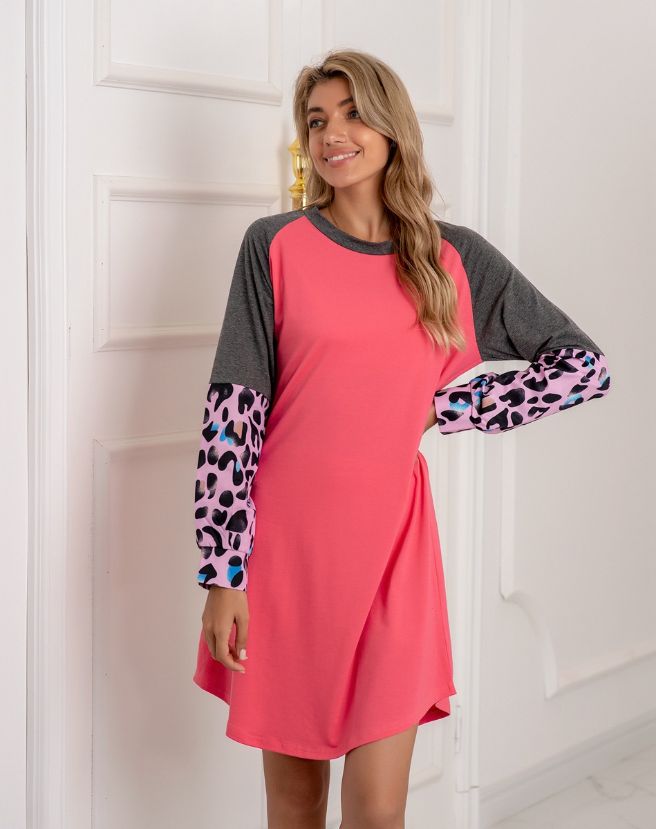 Autumn Women Clothing Simple round Neck Loose Patchwork Sweater Dress Women 12 Autumn Women Clothing Simple round Neck Loose Patchwork Sweater Dress Women