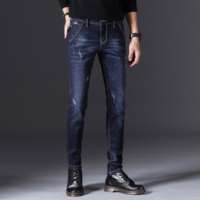 2020 summer man new pattern Jeans Korean Edition Self cultivation trousers Teenagers Trend washing leisure time Pencil Pants