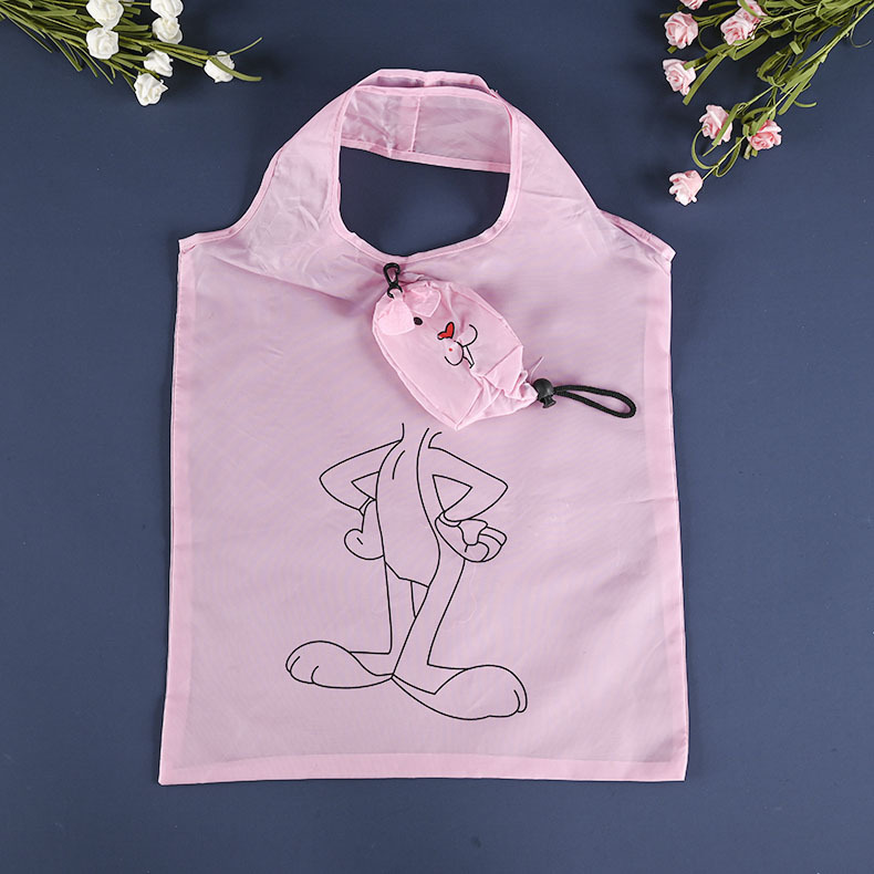 涤纶手提袋折叠购物袋尼龙210D背心袋束口拉绳袋可印LOGO收纳