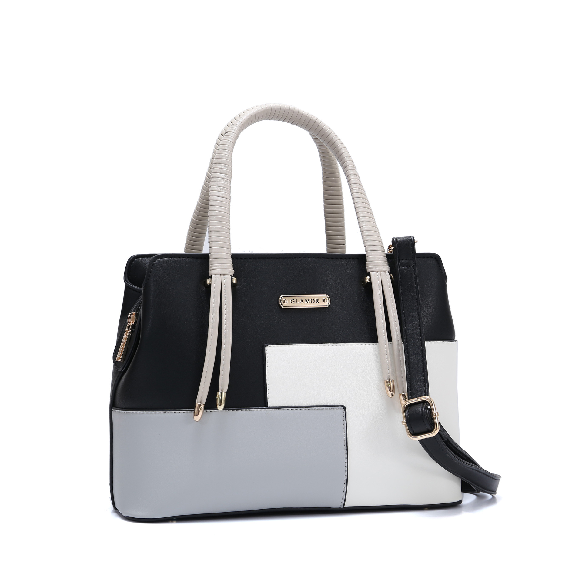 Women's Medium Pu Leather Color Block Vintage Style Classic Style Zipper Handbag display picture 4