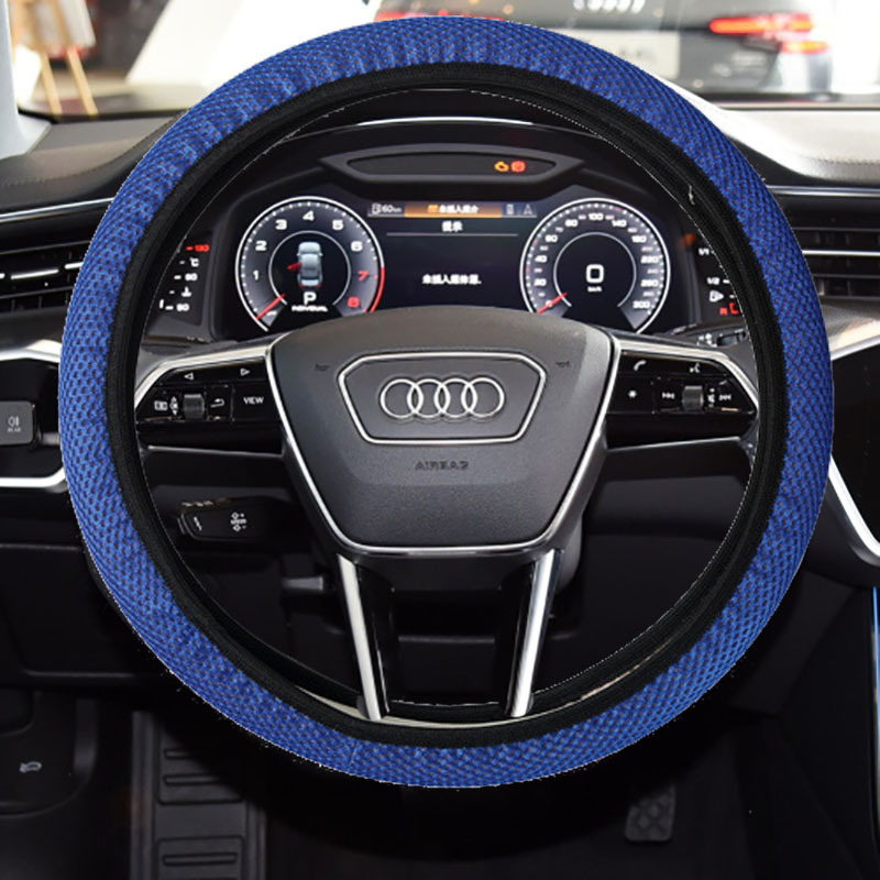 automobile Steering wheel cover Mesh cloth Sandwich Aprons Handbrake sleeve Four seasons currency non-slip handle grip