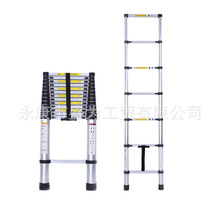 厂家直供铝合金加厚单面伸缩梯子多功能折叠家用人字梯圆管竹节梯