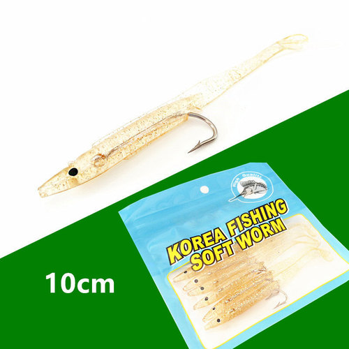 Manufacturer wholesale sea fishing lure bait with hook eel 10cm/2.5g T tail soft bait soft insect bait bionic fish bait