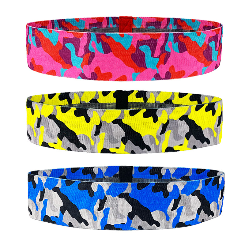 印花升华瑜伽拉力带迷彩翘臀圈阻力带健身深蹲带涤棉阻力圈弹力圈