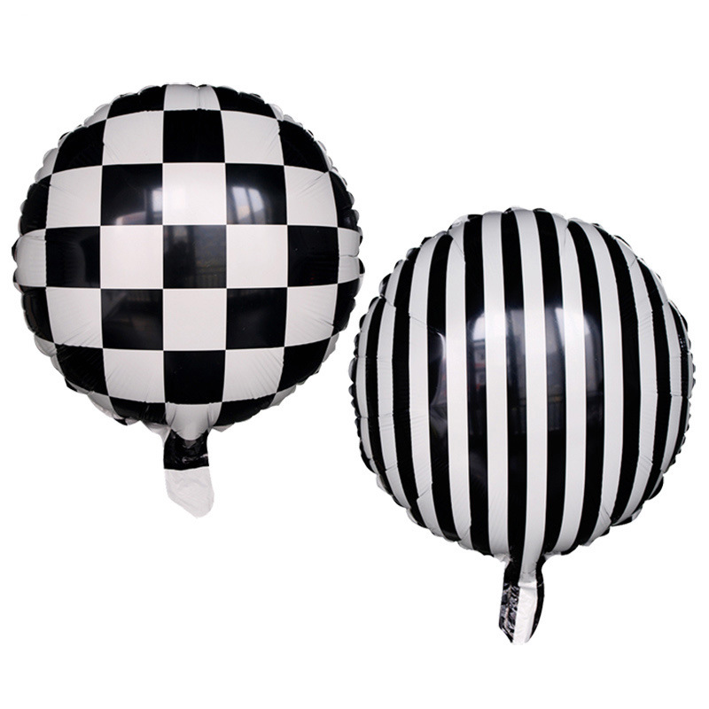 18 inch round black and white striped la...