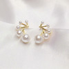 Silver needle, small fresh universal earrings from pearl, silver 925 sample, simple and elegant design
