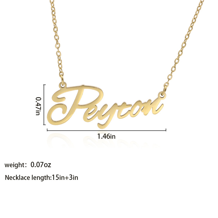 Fashionable Stainless Steel Customizable English Alphabet Name Ladies Necklace Wholesale display picture 30