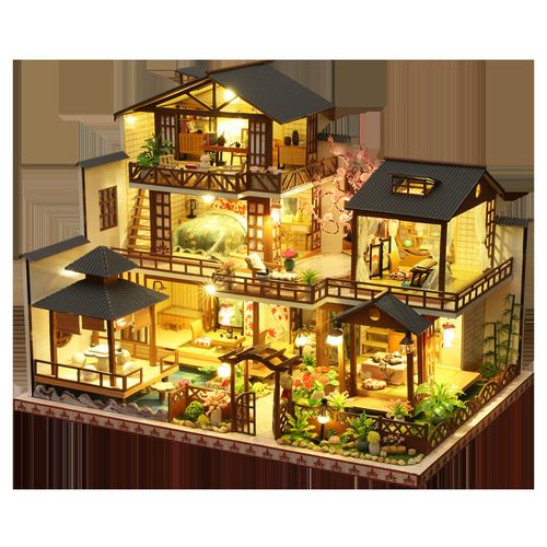 JiaTe DIY House Manufacturer Wholesale P-008 Forest Court Covered Assembly Toy Christmas Gift Building Model