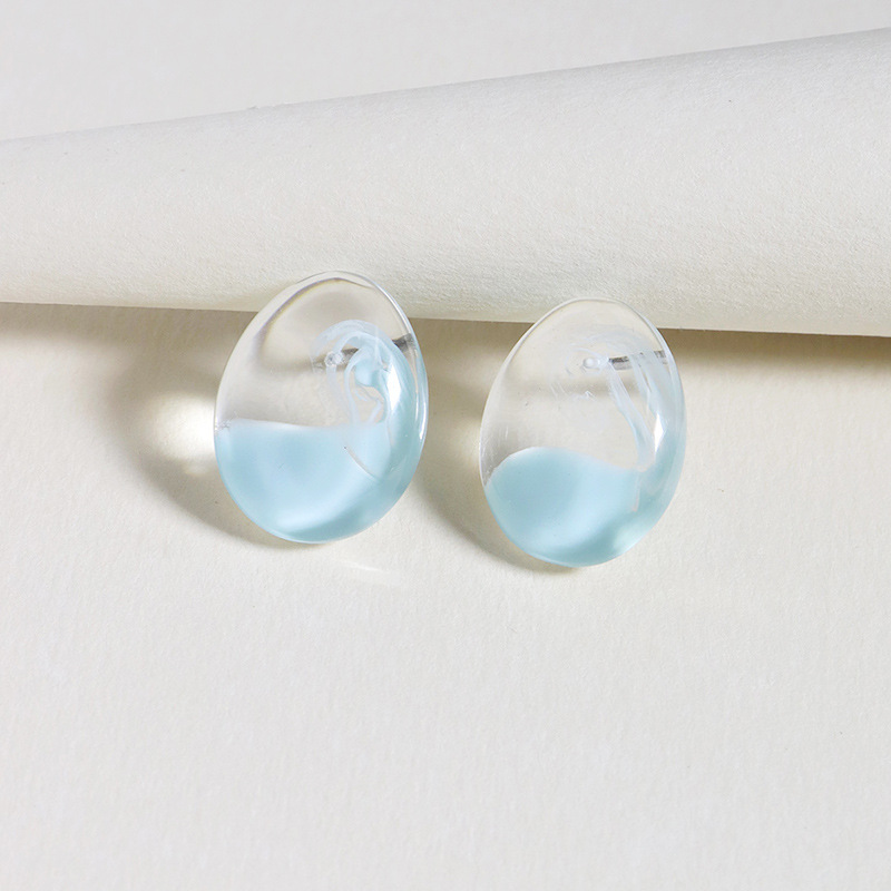 New Water Drop Transparent Plastic Block Hot-selling Simple Earrings display picture 3