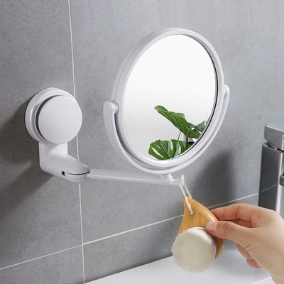 Cross border Wall hanging Cosmetic mirror Shower Room dormitory Double-sided mirror rotate fold Punch holes high definition circular Mirror
