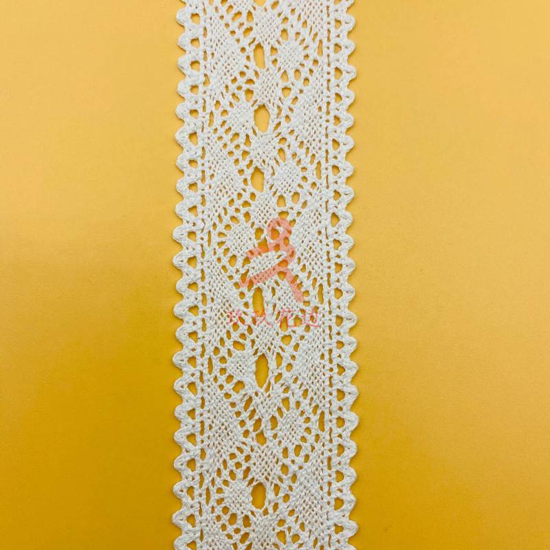 厂家直销 对称小牙边棉线花边 圆边机棉花边 服装家居DIY辅料批发