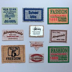 New letter fashion colored gravure printed fabric patches for clothing accessories DIY patch patches with machine stitching fabric labels
