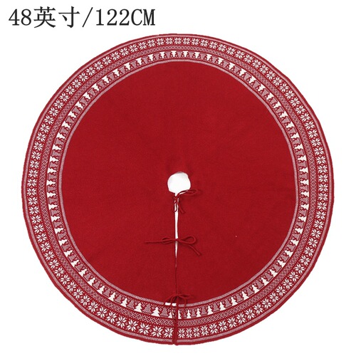 Amazon cross-border knitted woolen tree bottom apron shawl Christmas decoration supplies retro snowflake tree skirt 48 inches