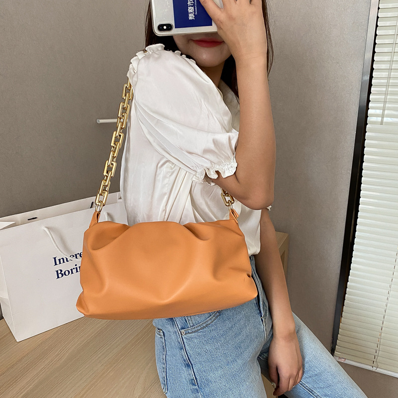 270g Weight Lock clasp Closure Type Single Shoulder Strap Strap Type Underarm Bag Bags Type Casual, Shopping Occasion Pu Leather Material Solid Color Pattern All Seasons Season Women's Gender Streetwear Style Medium Size Women's Medium Pu Leather Solid Color Streetwear Cloud Shape Lock Clasp Underarm Bag 31