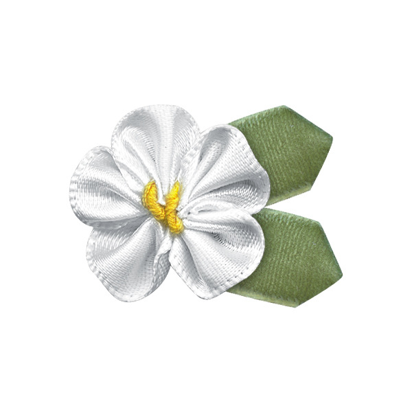 En stock poliéster cinta pequeña flor 3,2 cm amplia Ropa Accesorios DIY material de producción con hojas Cinta pequeña flor