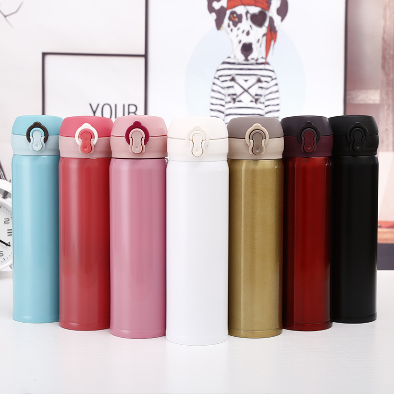 Taza termo de acero inoxidable taza de rebote taza de guisantes taza de deportes portátil coche gran capacidad termo taza