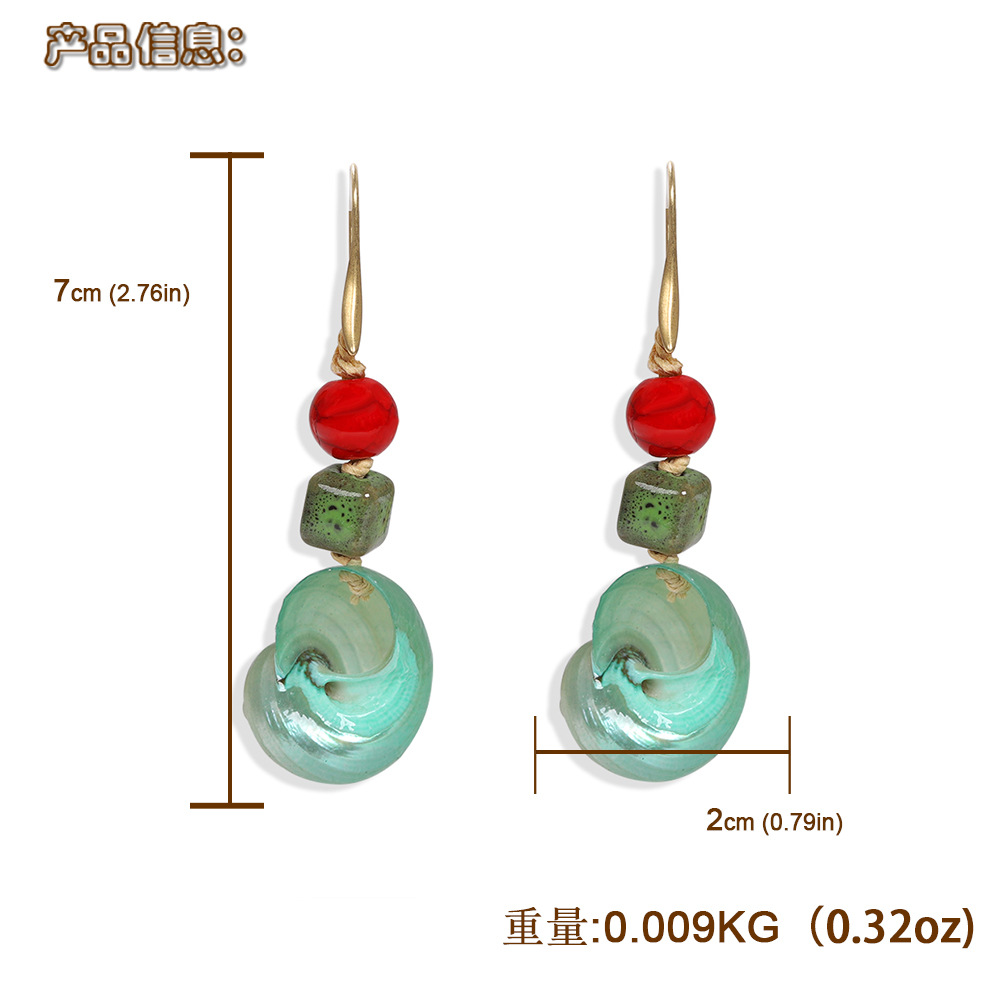 Nihaojewelry Pendientes De Cuentas De Piedra De Concha Al Por Mayor Pendientes De Estilo De Vacaciones De Moda display picture 15