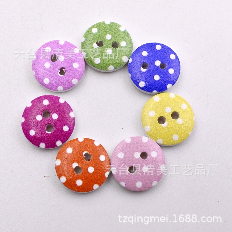 15mm fondo blanco pintado de madera botones decorativos de madera impreso flores y plantas, botones de rayas a cuadros 100 un paquete