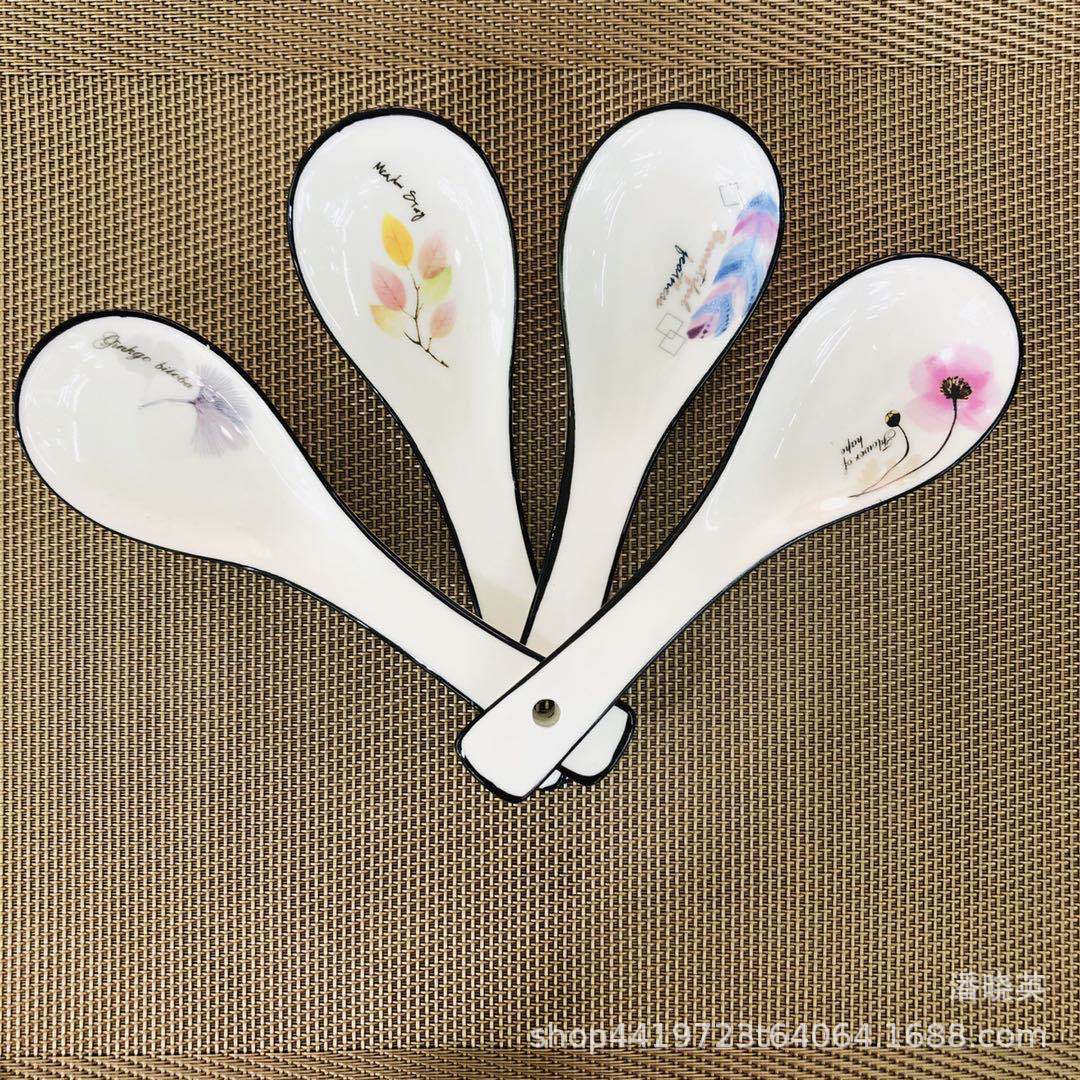 Manufactor Direct selling household ceramics Spoon printing Ceramic spoon a soup spoon wholesale Diverse styles