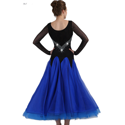 Royal blue black Ballroom  Dance Dresses for Women Girls  high-end waltz tango posed dress skirt dancing ballroom dancing