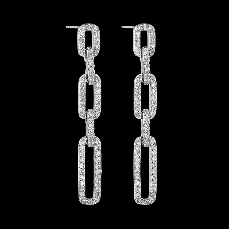 1 Pair Glam Geometric Inlay Alloy Zircon Drop Earrings display picture 6