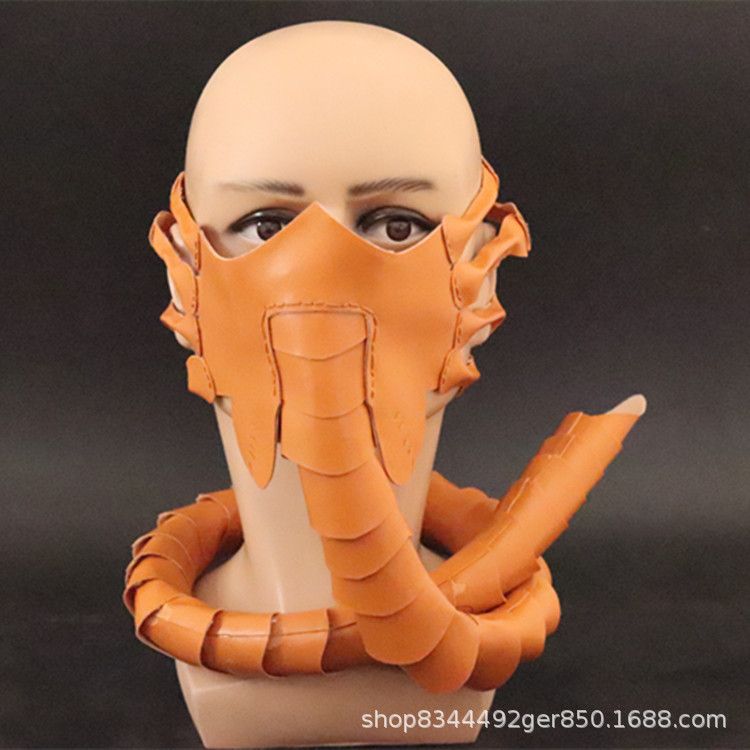 2021 cara con máscara de gusano Halloween horror en forma de máscara de escorpión accesorios de rendimiento de fiesta transfronteriza Amazon