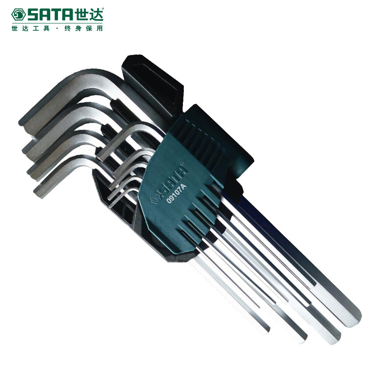 09107A/ 铬钒钢加长内六角扳手,9件/世达