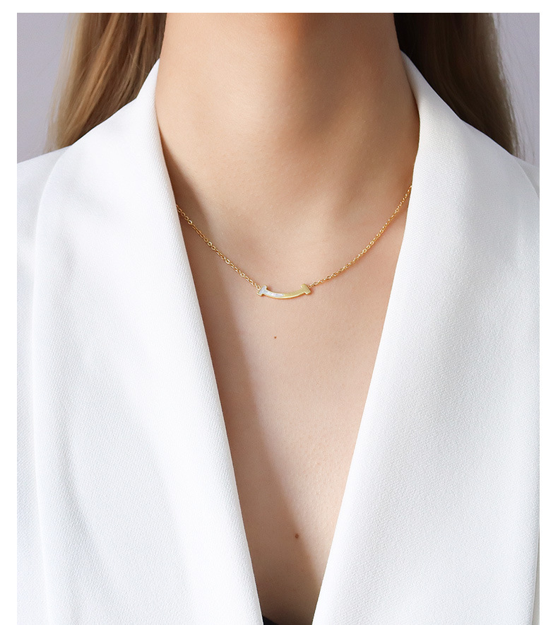 2g Weight PVD Coated Gold Plating Process Titanium Steel Fashion Necklace