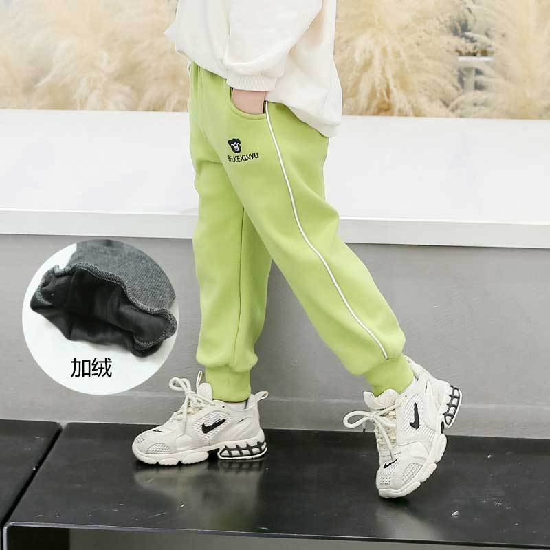 男童裤子薄绒秋冬童装一体绒儿童裤子运动休闲裤新款童裤女童裤子|ru