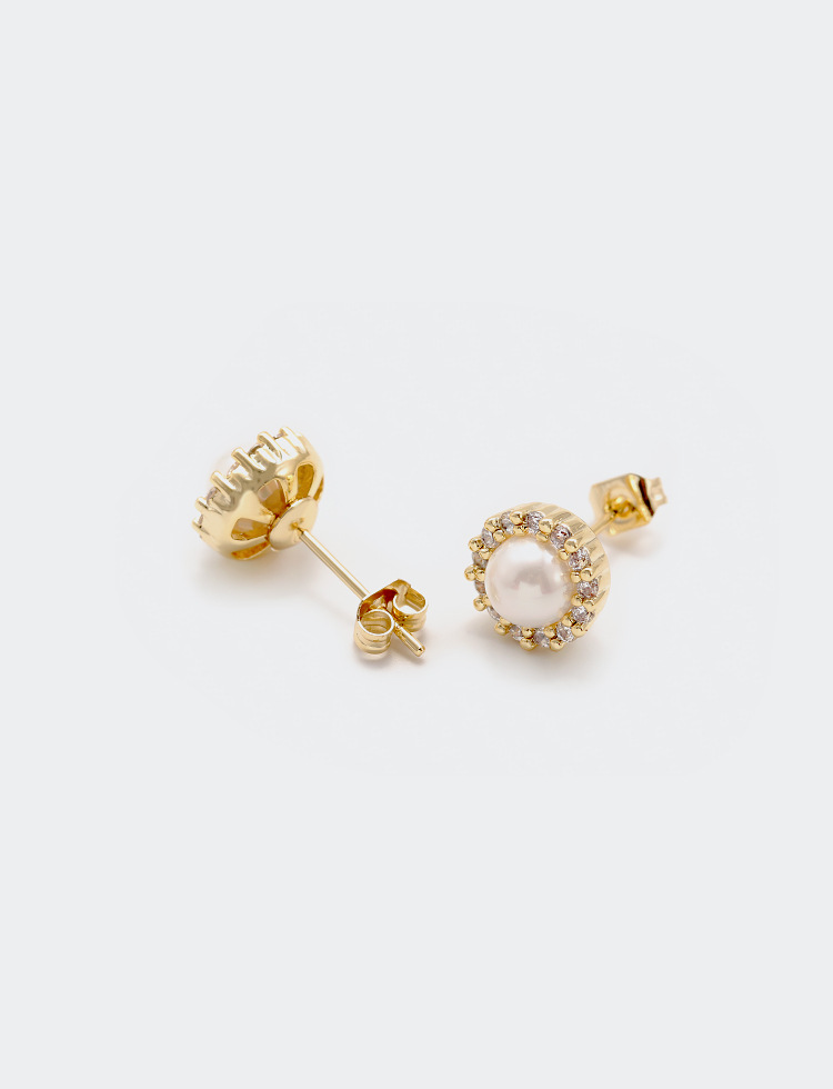 Retro Style Zircon Pearl Earrings Wholesale display picture 4