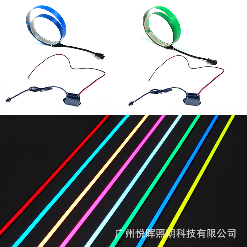 12V conductor del coche decoración 60cm tira de luz fría EL tira de luz fría tira luminosa decorativa DIY luz luminosa tira