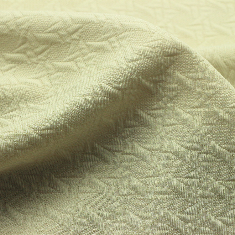 提花空气层连接布针织纬编全涤氨纶弹力提花双面布牛肚布起泡泡布