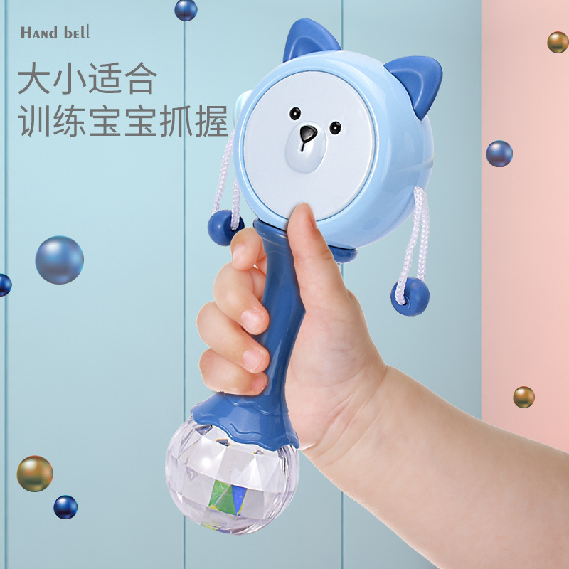 Baby rattle can be chewed 3-6 months old newborn baby hand drum can be boiled rattle toy 0-1 years old