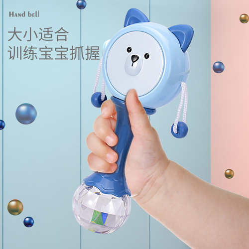 Baby rattle can be chewed 3-6 months old newborn baby hand drum can be boiled rattle toy 0-1 years old