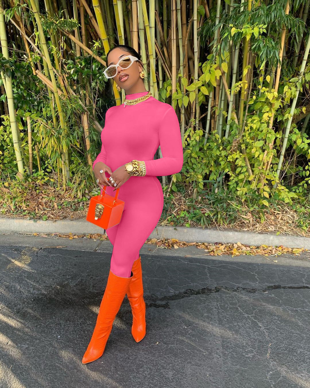 Women Autumn Winter Casual Sexy Solid Color Jumpsuit