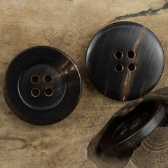 黑色深咖啡色寬邊四眼西裝小風衣真牛角紐扣 大衣牛角鈕扣