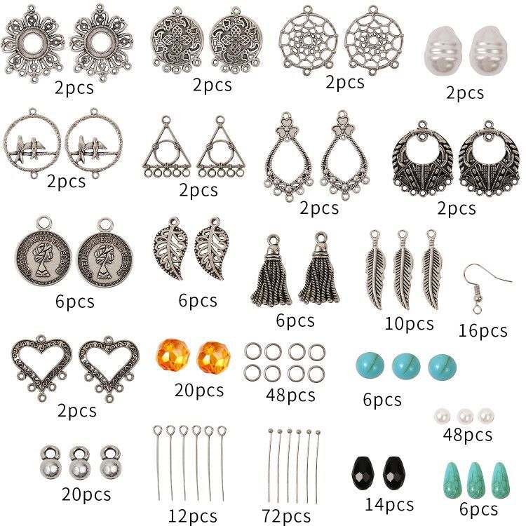 1 Set Alloy Geometric Star Heart Shape Beads Hook Earring Findings Earring Findings display picture 6