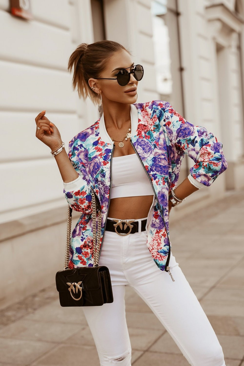 Popular Fall Winter Slim Long Sleeve Printed Short Jacket Small Coat Women Clothing in Jackets
